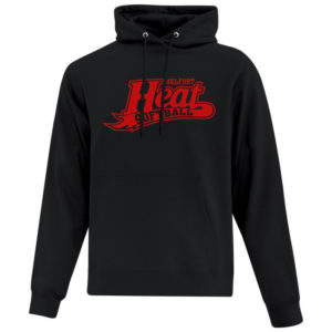Black Fleece Hoodie w/red Heat Logo